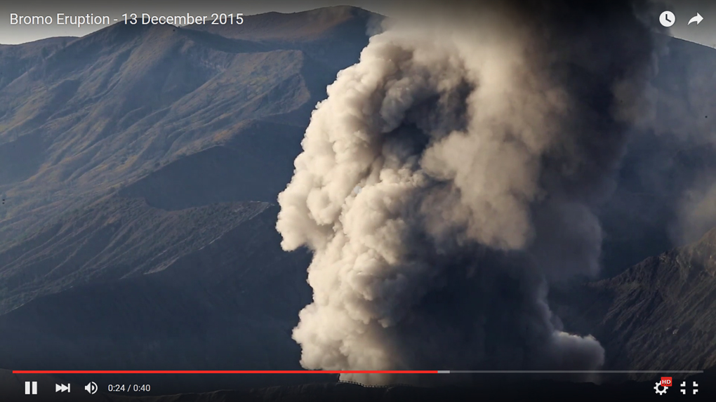 Bromo Eruption 2015 video