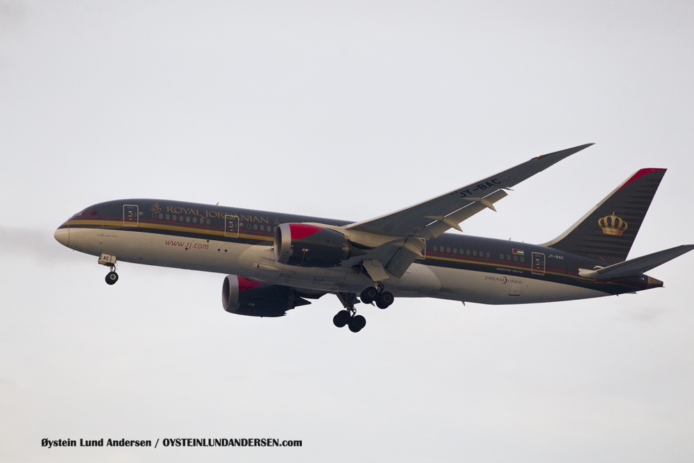 Royal Jordanian Boeing 787-800 , named `Princess Salma Bint Abdullah`,arriving from Kuala Lumpur (JY-BAC) (15th February 2016)