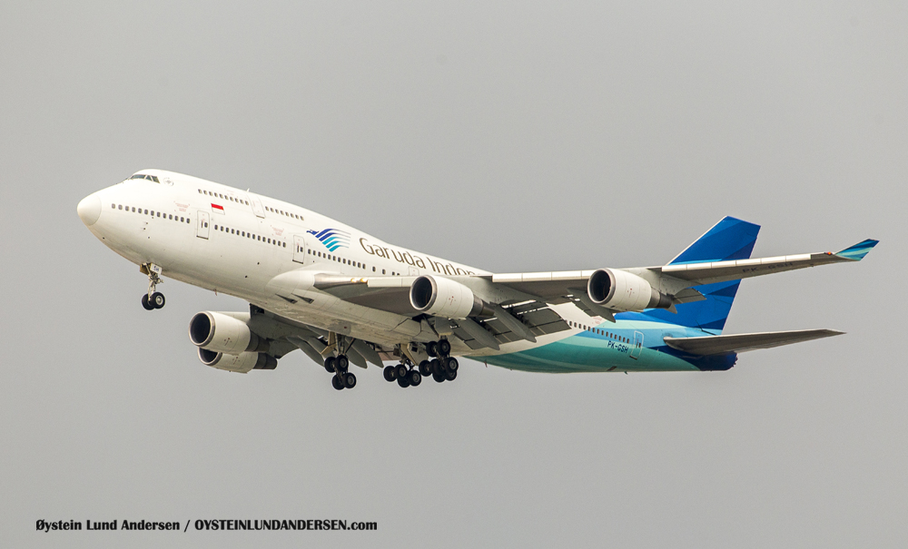 Garuda Boeing-747-400 arriving from Jeddah, Saudi Arabia. (PK-GSH) (19th January 2016)