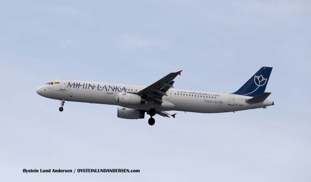 Mihin Lanka, Airbus A320 arriving from Colombo (23 December 2015)