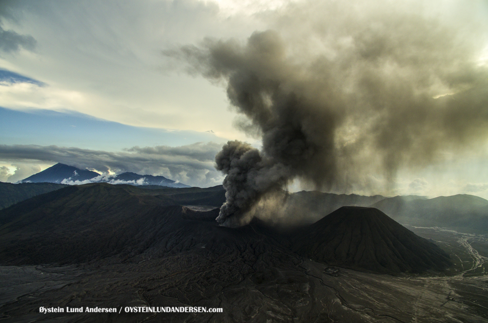aerial Bromo Volcano Eruption 2016 February 2016 Indonesia 