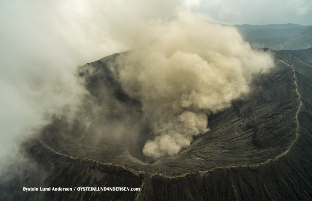 Bromo Tengger Indonesia Eruption February 2016 Aerial