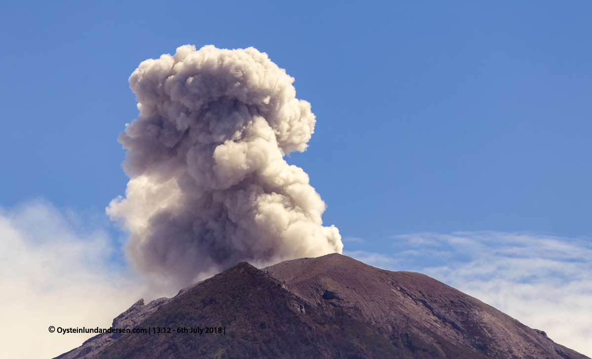 Agung Volcano eruption 2018 July Bali Indonesia Ash Plume Column