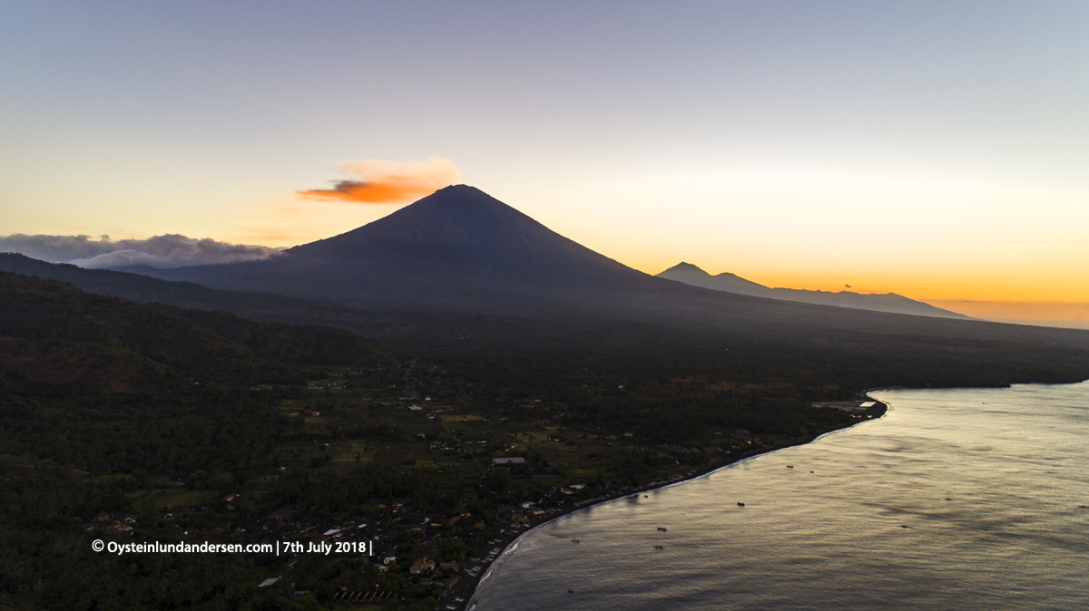 Agung Volcano eruption 2018 July Bali Indonesia Ash Plume Column