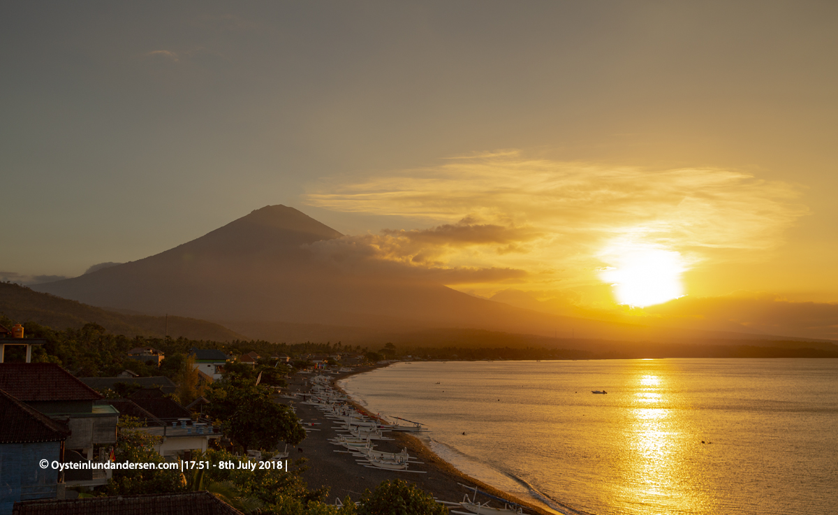 Agung Volcano eruption 2018 July Bali Indonesia Ash Plume Column