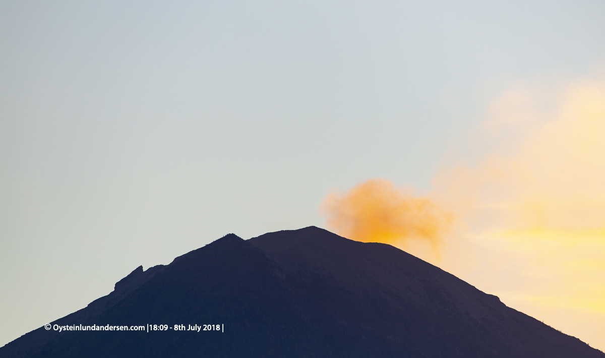 Agung Volcano eruption 2018 July Bali Indonesia Ash Plume Column