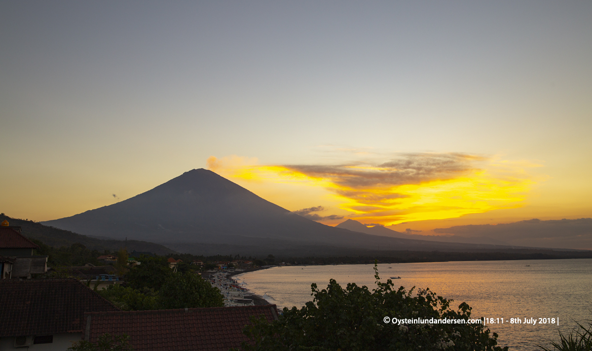 Agung Volcano eruption 2018 July Bali Indonesia Ash Plume Column