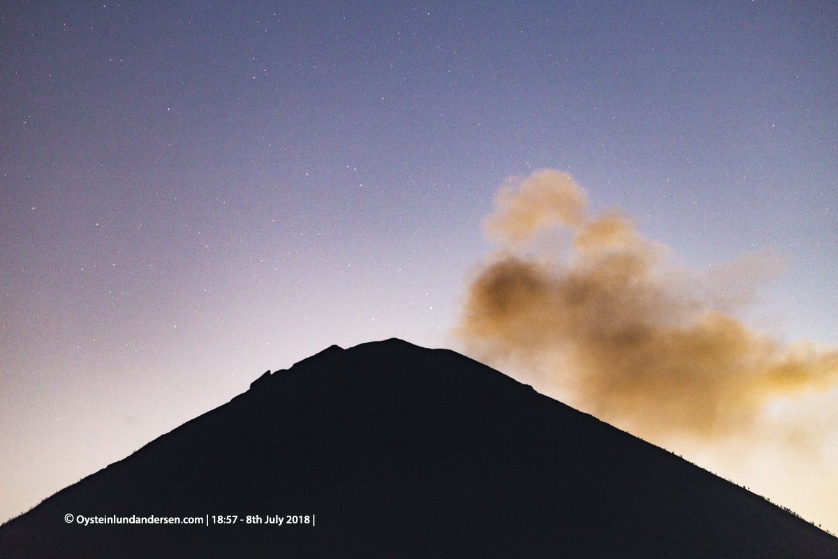 Agung Volcano eruption 2018 July Bali Indonesia Ash Plume Column