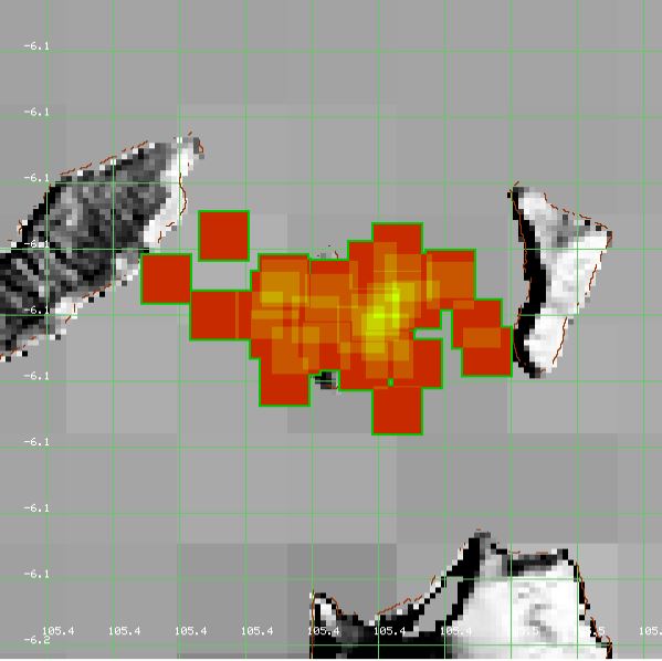 Modis Krakatau hotspot Volcano 2018 july