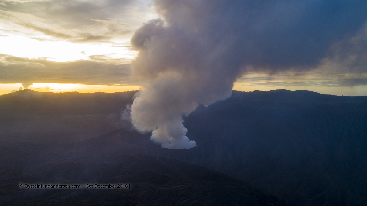 Bromo aerial crater volcano tengger 2018