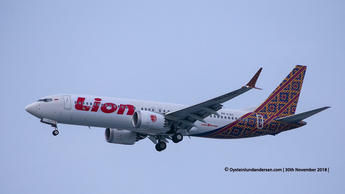 Lion Air Boeing 737-8MAX (PK-LQJ) Jakarta airport Indonesia CGK 