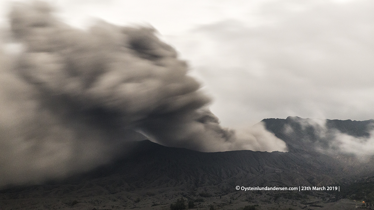 Bromo eruption march 2019 tengger drone