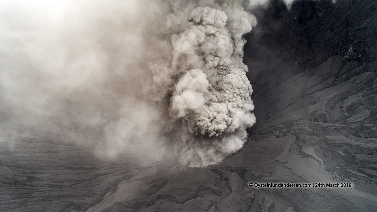 Bromo eruption march 2019 tengger drone