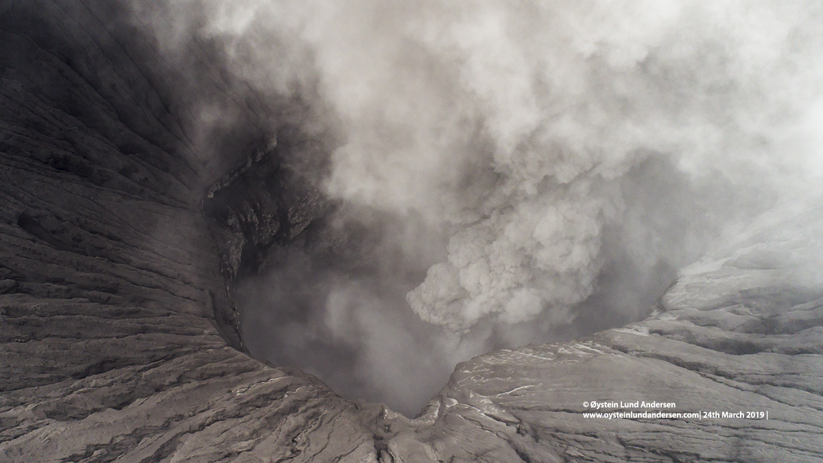 Bromo eruption march 2019 tengger drone