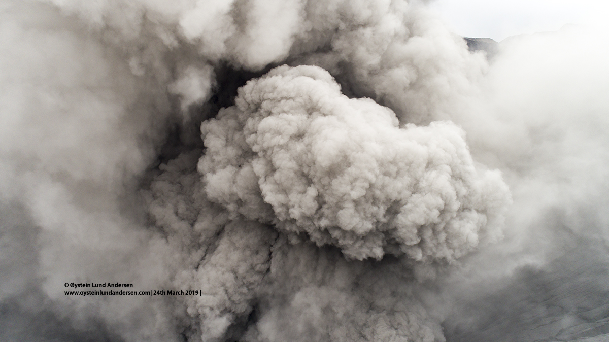 Bromo eruption march 2019 tengger drone