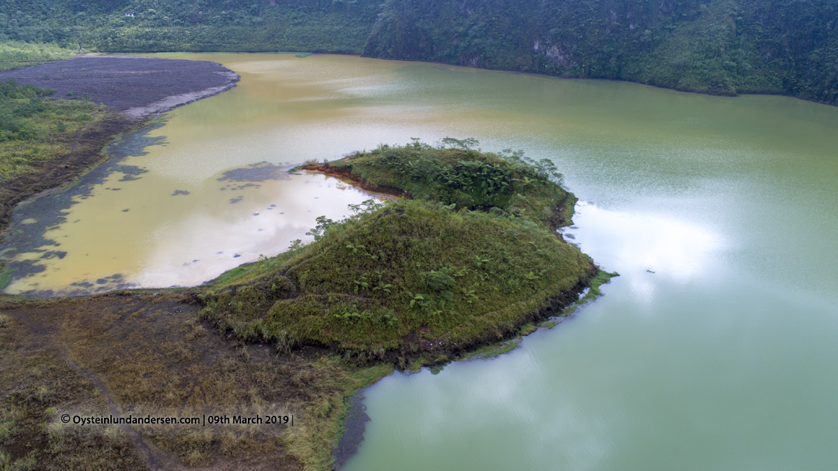 Galunggung Volcano Aerial Crater Cone 2019