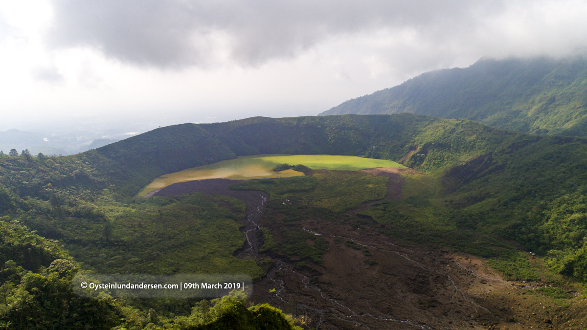 Galunggung Volcano Aerial Crater Cone 2019