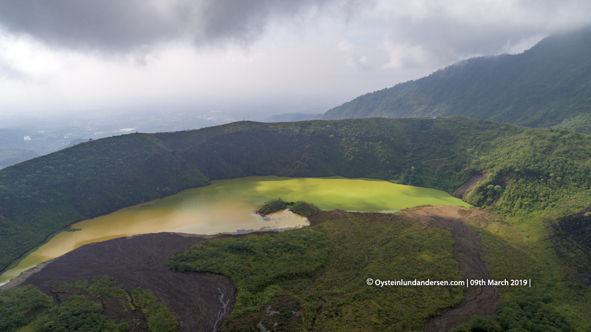 Galunggung Volcano Aerial Crater Cone 2019