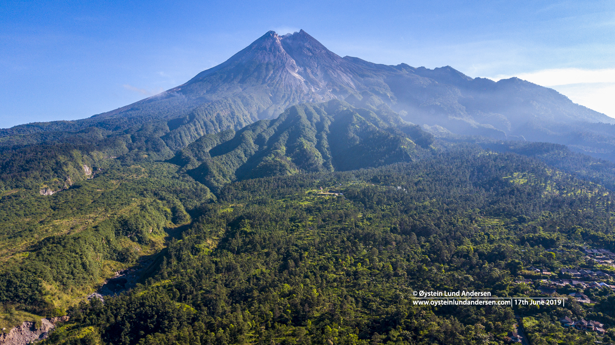 Aerial Drone Merapi June 2019 Volcano