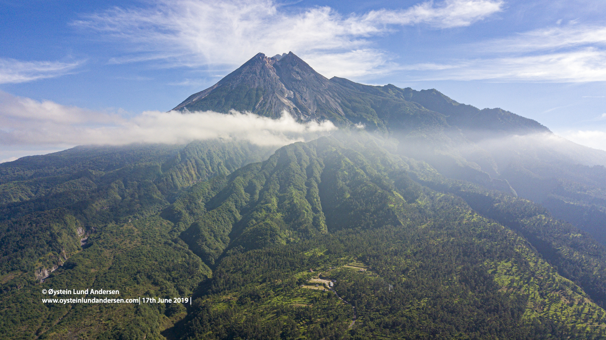 Aerial Drone Merapi June 2019 Volcano