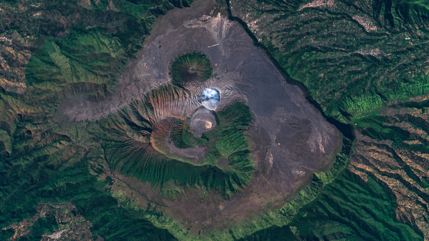 tengger caldera, 2021, satellite, indonesia