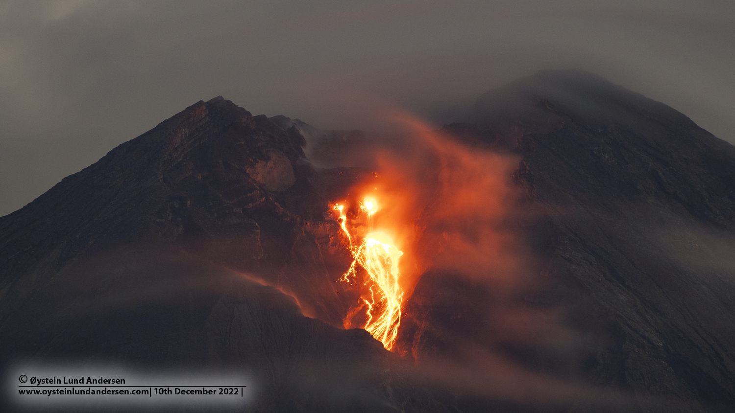 Semeru volcano, Indonesia, 2022, eruption