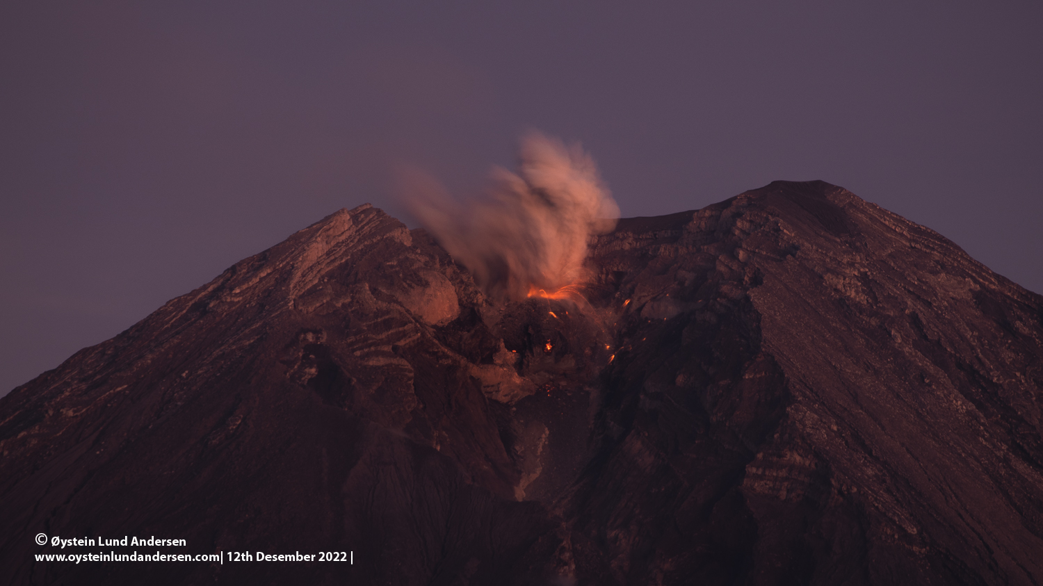 Semeru volcano, Indonesia, 2022, eruption