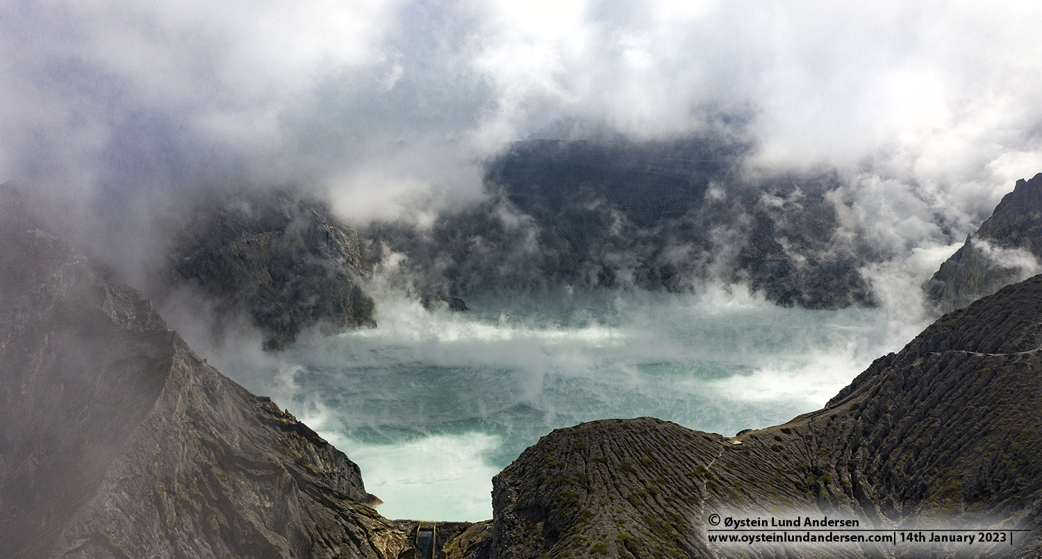 Ijen, volcano, lake, aerial, 2023