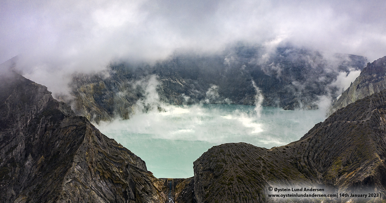 Ijen, volcano, lake, aerial, 2023