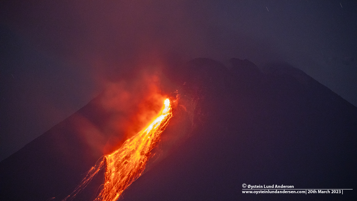 Merapi volcano, rockfall, lava avalanche, 2023