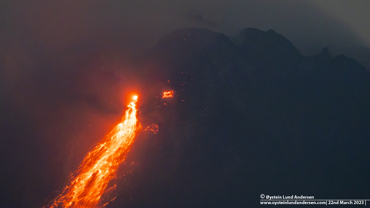 Merapi volcano, rockfall, lava avalanche, 2023