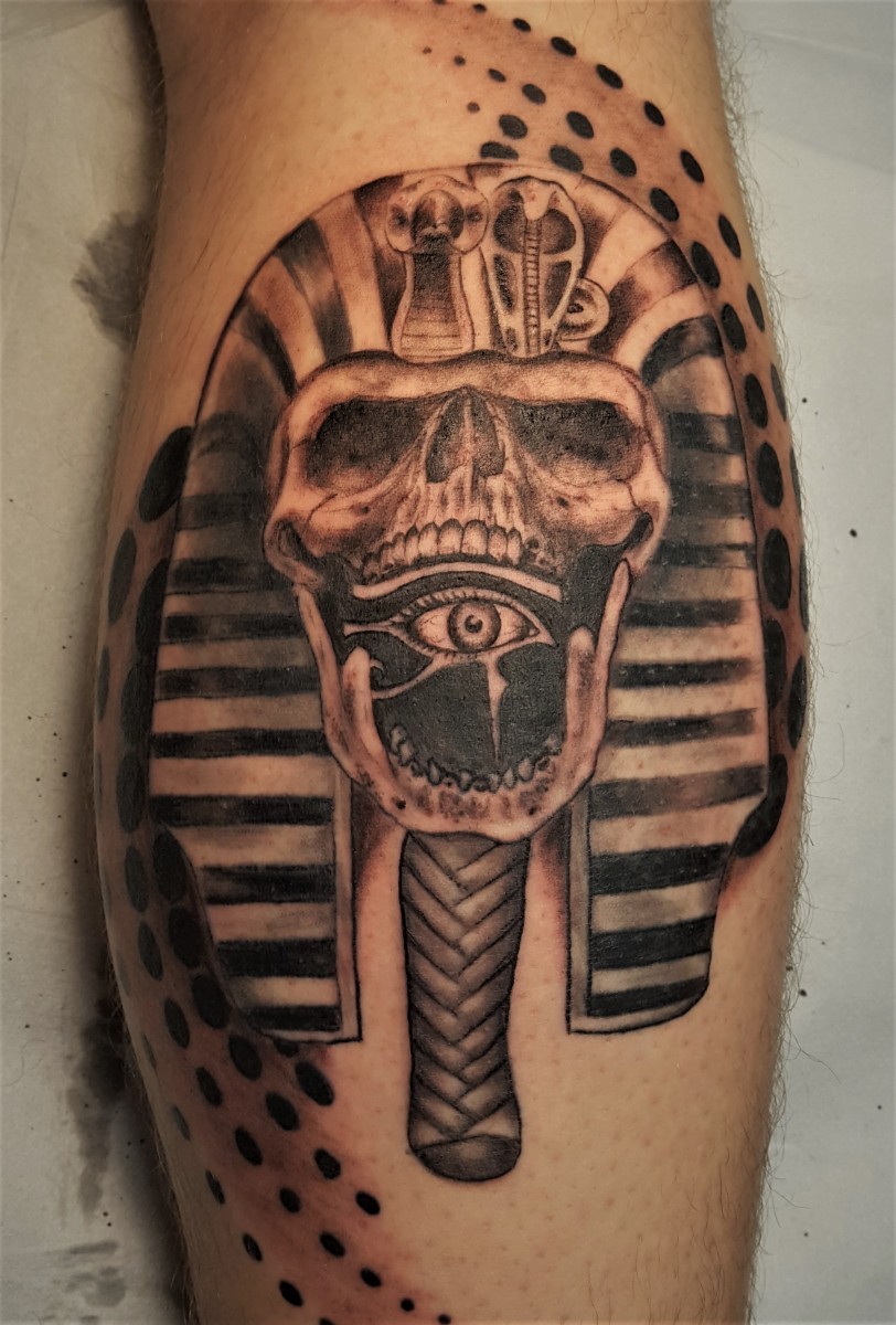 Egyptian skull - Ägyptischer Pharao Schädel Tattoo