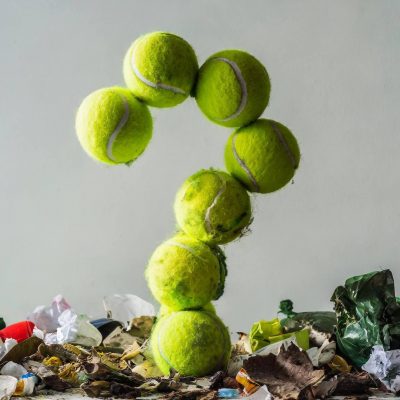 Firefly+A+question+mark+made+entirely+out+of+tennis+balls+and+garbag