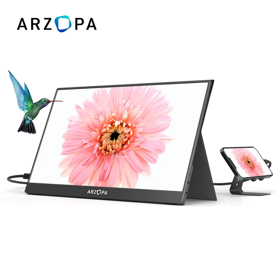 Arzopa 1080P Dual Triple LCD Screen Extender 15.6 Laptop USB Type C Portable Monitor