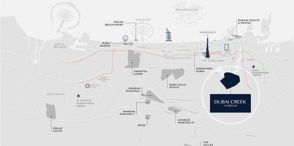 Dubai creek harbour map