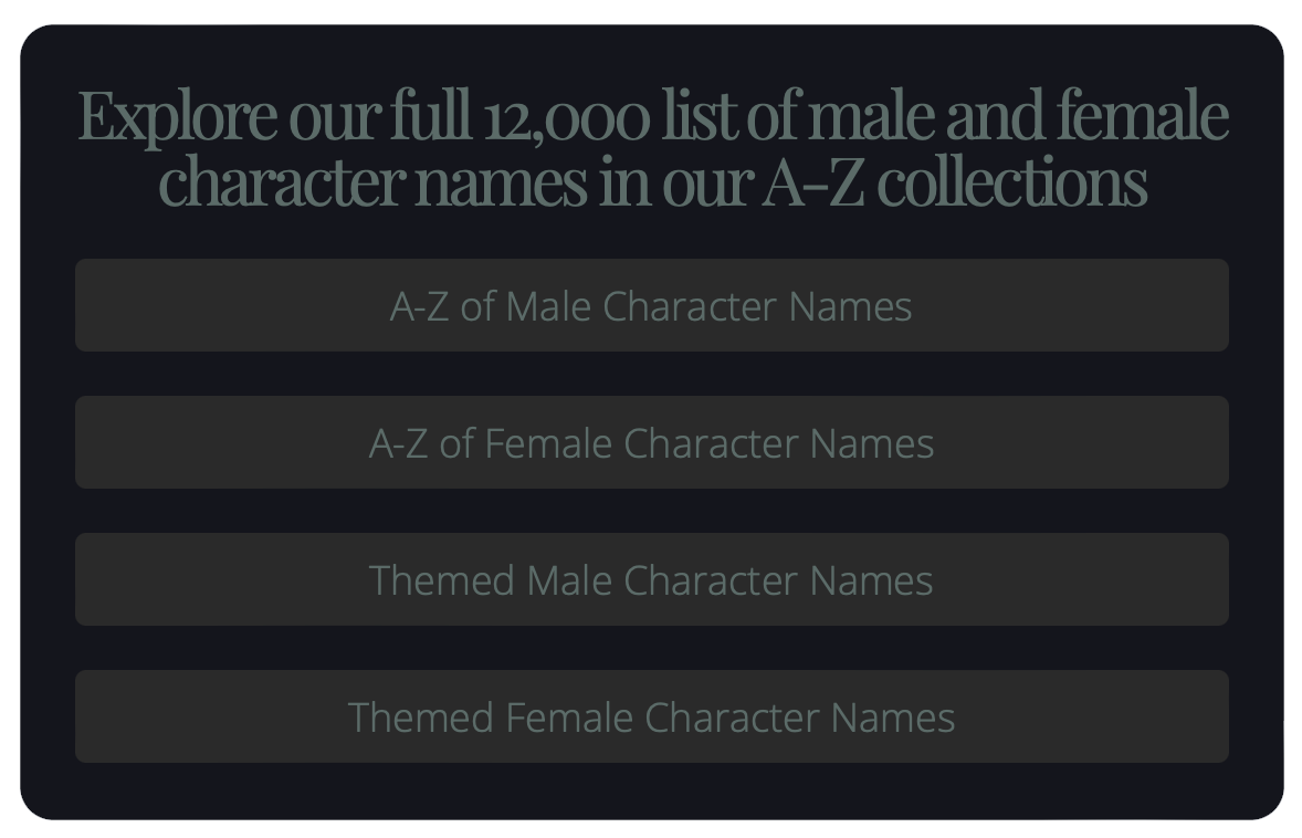 Character Names database.