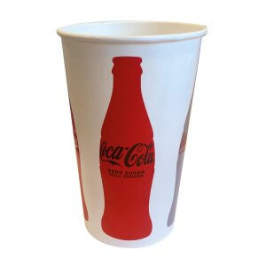 Coca Cola sodavands papkrus - hvid og rød grafik - 40 cl