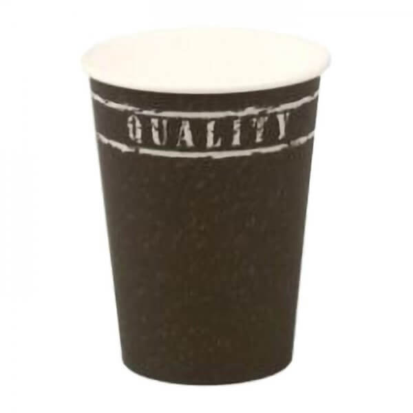 Kaffebæger med Quality grafik - sort - 30 cl