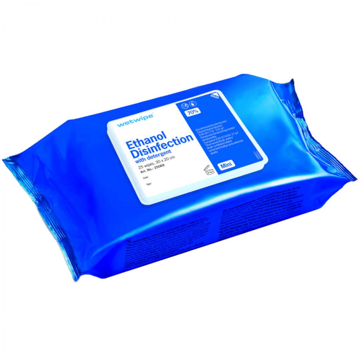 Overfladedesinfektion serviet - Wet Wipe - Mini - 25069 - 30x20cm - 70%  ethanol - 25 stk.