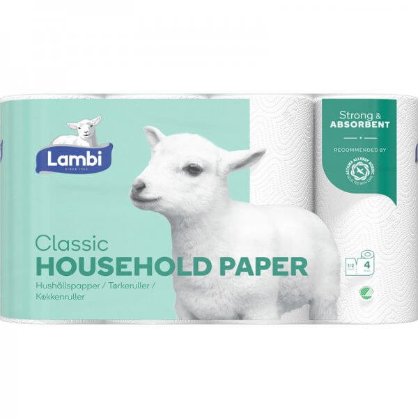 Lambi Classic køkkenrulle - 3-lags - blød og lækker - set forfra