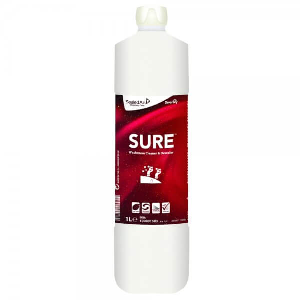 Sanitetsrengøring - Diversey SURE Washroom Cleaner & Descaler - uden farve og parfume - 1 liter