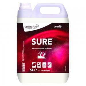 Sanitetsrengøring - Diversey SURE Washroom Cleaner & Descaler - uden farve og parfume - 5 liter