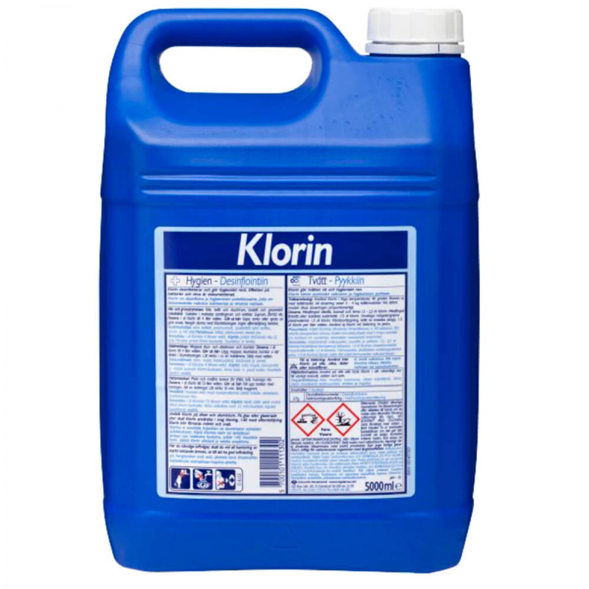 Klorrengøring Klorin - uden farve og parfume - 2 x liter