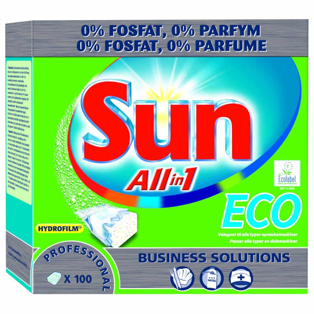 Opvasketabs - Diversey Sun All-in-one ECO - vandopløselig folie - uden klor  - 500 stk