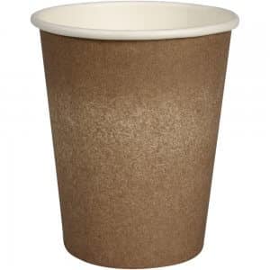 Kaffebæger - bio - brun grafik - Svanemærket - CPLA coating - 24 cl