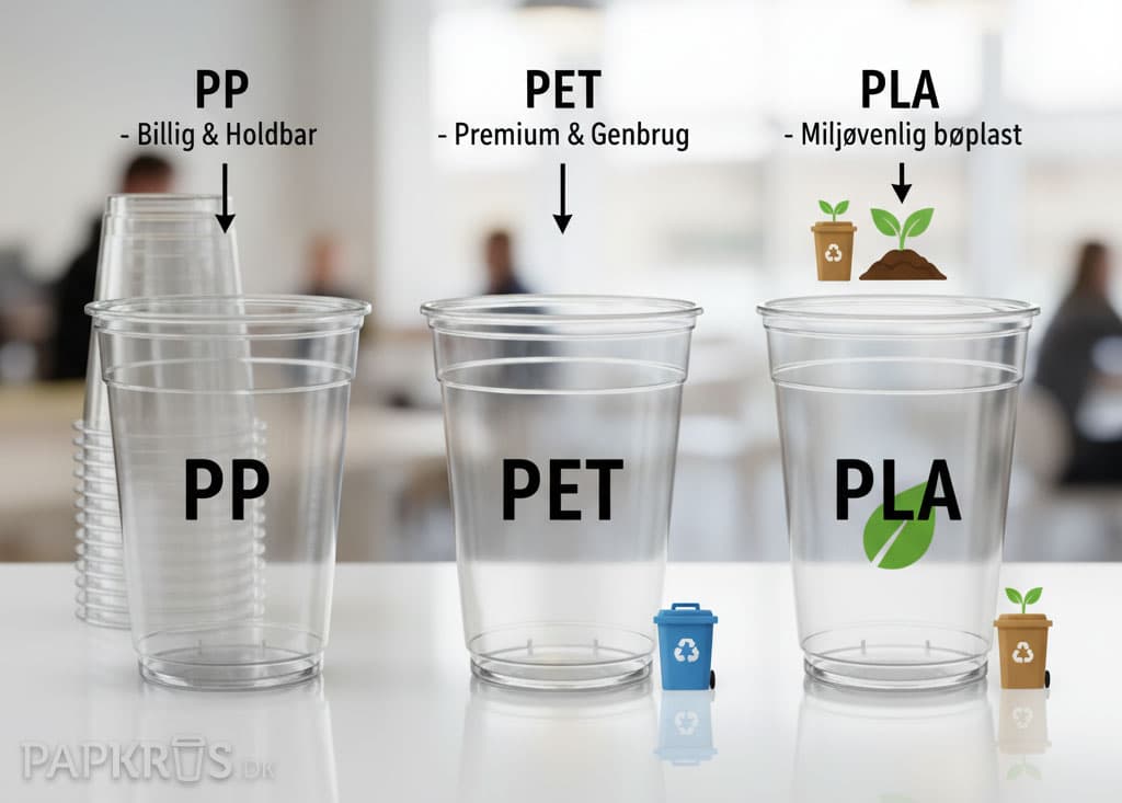 PP vs PET vs PLA sammenligning