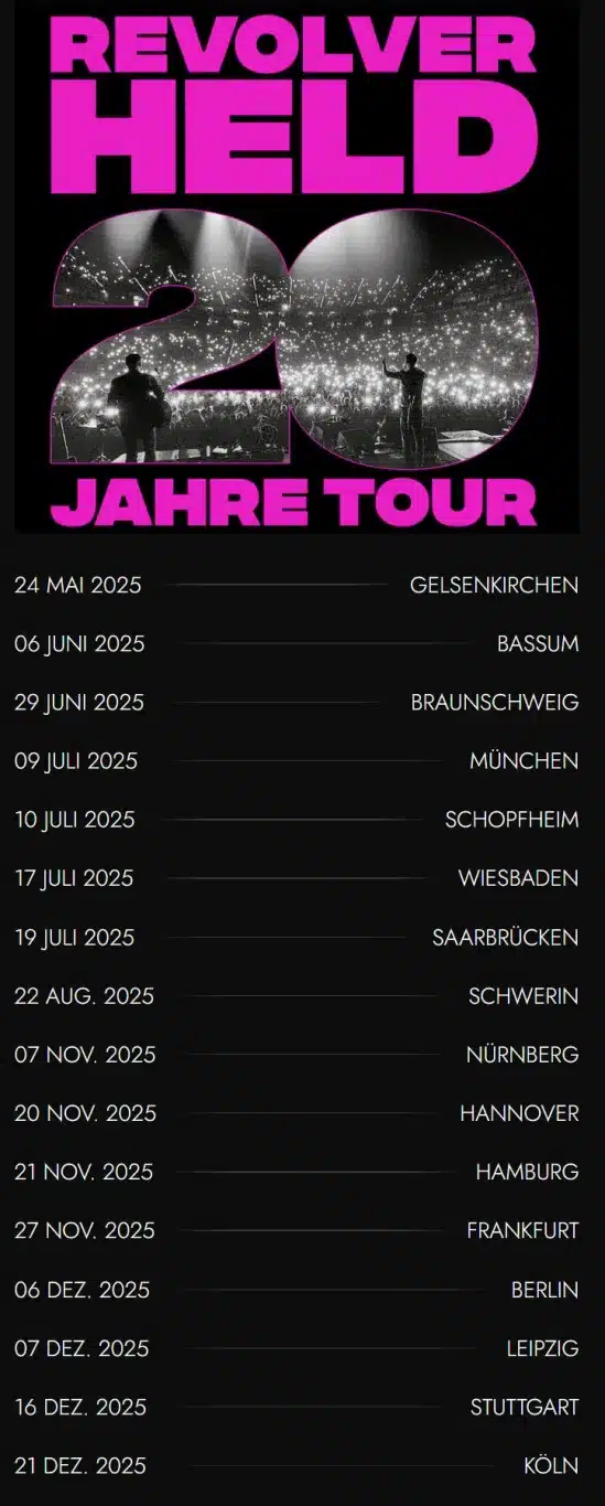 Revolverheld 20 Jahre Tour