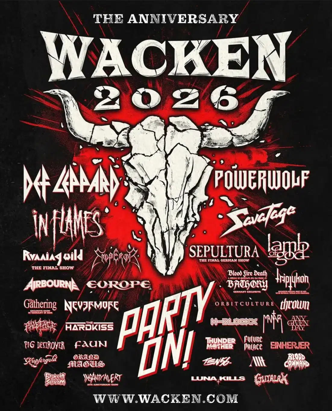 Wacken 2026 - Offizielles Plakat erste Bandwelle