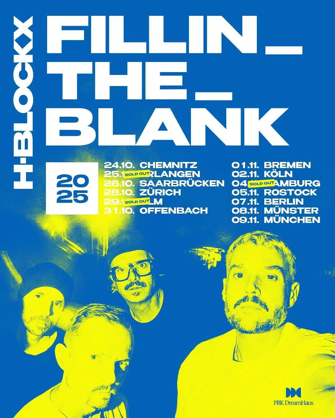 H-Blockx kündigen FILLIN THE BLANK -Tour 2025 an