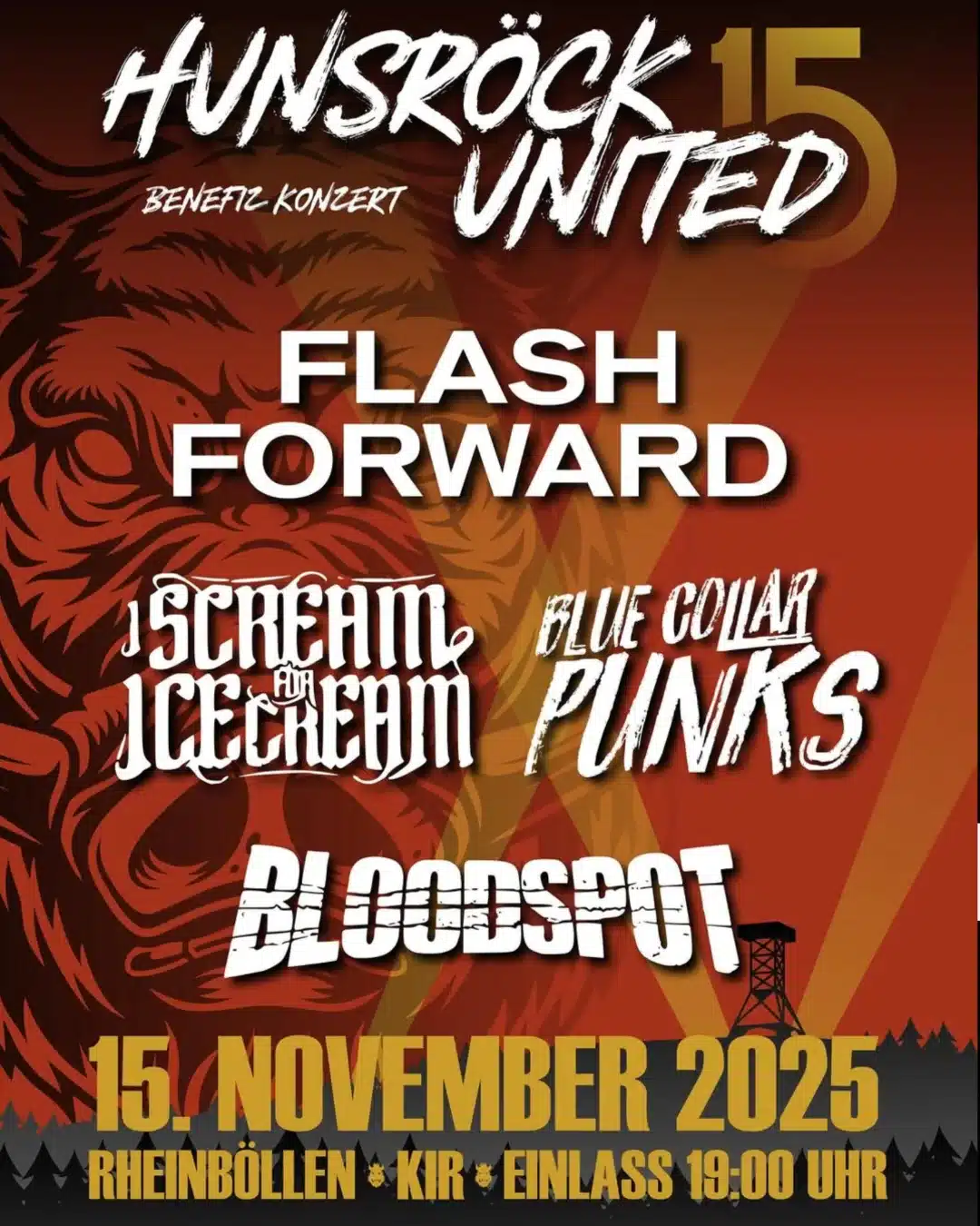 15 Jahre Hunsröck United: Benefiz-Rockkonzert feiert Jubiläum mit FLASH FORWARD